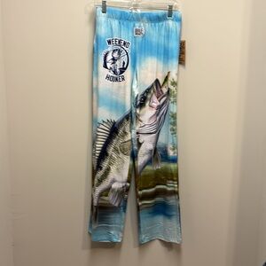 NWT BRIEF INSANITY "Weekend Hooker" Fish Graphic Lounge Pajama Pants Unisex M